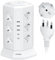 TOPREK Vertikale Mehrfachsteckdose mit 12 Universalsteckdosen ITA 10/16A und Schuko und 2 USB C und 3 USB A (USB-C1 20W PD3.0 Schnellladung), 4000W/16A, Mehrfachsteckdose mit 2 Schaltern, 2 m Kabel,