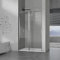 GRAND VERRE Porte de douche pivotante 90x190 à largeur réglable avec élément fixe et cadre en alu chromé