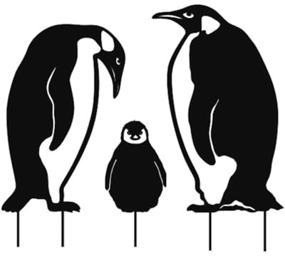 MiOYOOW Metall Pinguin Garten Dekoration, Pinguin Beetstecker Rostdeko, Dekorative Pinguin Gartenpfähle, Winter Pinguinpfähle, Outdoor Heimdekoration für Den Außenbereich