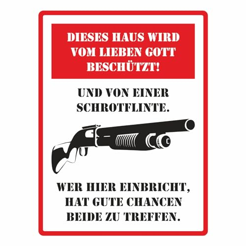 Spaß Kostet Aufkleber Dieses Haus Wird vom lieben Gott beschützt Wetterfest Sticker außen PVC