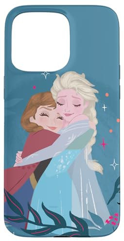 iPhone 15 Pro Max Disney Frozen Anna and Elsa Sister Hug Slate Blue Case