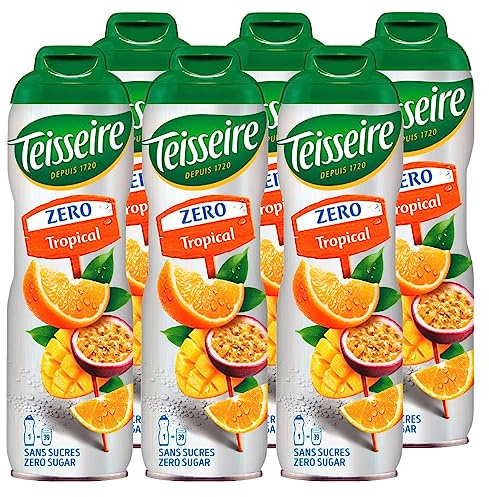 Teisseire Sirup Tropical zero Zucker 600ml - Cocktails, Milchshakes (6er Pack)
