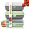 BioFactur Brotdose Erwachsene,Kinder | 3er Jausenbox Kinder | BPA Frei Vesperbox | Butterbrotdose SpüLmaschinenfest | Austauschbarem Deckel | Frühstücksbox | Made in Germany (3 er Grün-Grau)