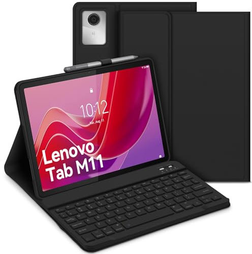 GOKOCO Custodia per tastiera per Lenovo Tab M11 (TB330FU) 11 pollici 2024 cover con tastiera Bluetooth wireless rimovibile magneticamente per Lenovo M11 offre una protezione completa con Tab M11 (nero