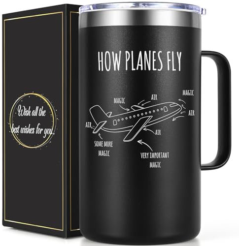 Lifecapido Pilot Gifts, How Planes Fly 20 oz Coffee Mug, Aviation Gifts Airplane Gifts, Birthday Christmas Gifts for Pilots, Aviation Lovers, Airplane Mechanics, Aviators, Black