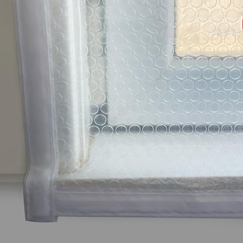 tow000ack Kit D'isolation de Fenêtre pour L'hiver,Film Fenetre Isolant pour Anti Froid et Contre,Coupe-Vent,Couverture de Fenêtre Rideaux Isolants en Plastique pour Intérieure (70cm x 160cm)