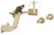 PawHut Katzen Kletterwand Set, 3-teilig Katzenmöbel mit Kratzbrett, Sprungplatten, Kratzstamm, Spielball, für Katzen bis 5 kg, Sisal, Beige