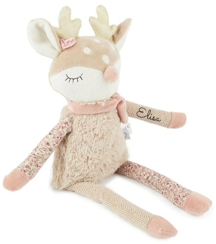 Sprinkle & Style HANDMADE BOUTIQUE Personalisierbares Reh-Plüschtier – 44 cm groß mit Name personalisiert, Geschenk zur Geburt, Taufe oder Weihnachten, Mit Name, Taufgeschenk, Ostern