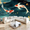 Papier Peint 3D Carpe Vert Foncé Panoramique Peinture Murale Interieur 200x140 cm pour Salon Chambre à Coucher D'Enfant Maison Décoration Murale