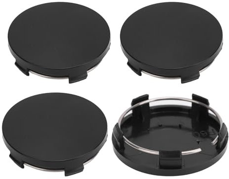 4 Stück Auto Nabendeckel für Skoda Octavia Limousine (2004–2009), Alufelgen Felgenkappen Wasserdichtigkeit Staub Reifen Zubehör,A Black-60mm