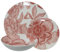 Vajilla de 18 piezas de porcelana con flores en rosa 26x6x26 cm