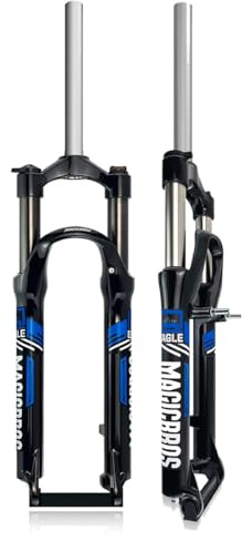 KANGXYSQ 26inch Bikes Suspension Fork Mountain Bike Spring Fork Travel 110mm Bike Mechanical Fork 1-1/8 Straight Tube Disc V Brake Bike Fork QR 9mm Manual Lockout (Black Blue)