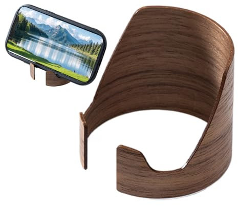 Supporto per telefono in legno - Porta del telefono in legno di design cilindrico unico | Porta smartphone bordi finemente lucidati | Stand per cellulare per desktop, capezzale o libreria