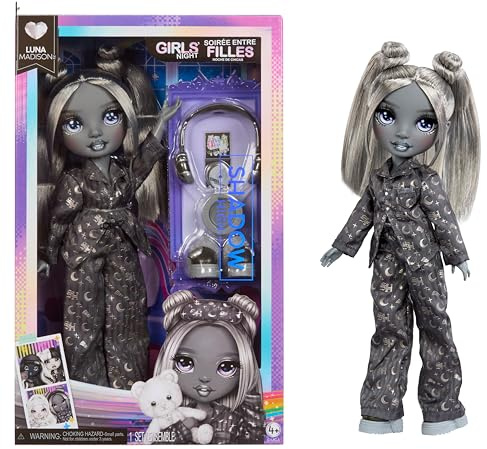 Rainbow High Shadow High Girl's Night - Luna Madison - Greyscale 28cm Fashion Doll, Grey Hair & Outfit with Accessories and Comb - for Collectors & Children Ages 4+