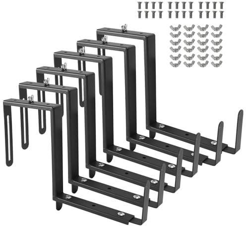 XZWMY 6 Stück Fensterkastenhalterung, verstellbare Pflanzkastenhalterungen, strapazierfähig, Q235-Stahl, universelle Outdoor-Hängehalterung, Blumenkasten-Halterungen für Zaun, Geländer, Fensterbank