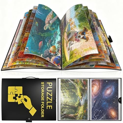 Faburo Puzzle Aufbewahrung, Puzzlemappe für Puzzle 1000, Aufbewahrung von Puzzles für bis zu 40 Werke, Staubdichtes und Schützendes Puzzle-Zubehör für Weihnachten Geburtstagsgeschenk