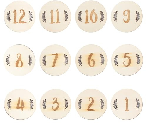 Geburtsmonatskarten in Beige 12 Stück für Neugeborene | Kreatives, Süßes, 12 Karten für Monatsfotos, Babyshower und Erinnerungsbilder