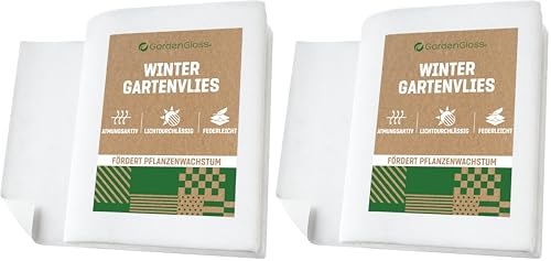 GardenGloss Gartenvlies Wintervlies Für Pflanzen Frostschutz-Vlies Pflanzen Winter, Winterschutzvlies Pflanzenvlies, Pflanzenschutzvlies Flies (1.5m x 20m) (Packung mit 2)