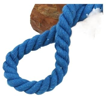 ZIUBMVDYC Ficelle en Coton, Cordons torsadés Multicolores à 3 brins de 10 m, 6 12 mm, for Bricolage et Ceinture Cordon Sac(Blue,10mm)