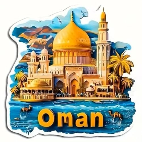 Oman Souvenir Magnet – 3D-Look Kühlschrankmagnet – Edles Acryl Reise-Geschenk 7,5cm Deko MU L488