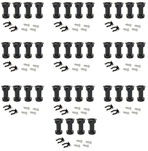EMUCA - Patas Regulables para Muebles de Cocina o baño, Pack de 4 pies Negros con Accesorios de Montaje, H 120mm, Lote de 10 Juegos