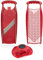 Coupe-Légumes Börner Set (3 pièces) • Coupe-légumes Ondulé + Râpe à Légumes + Porte-Fruit • Ensemble de Coupe-Légumes pour Divers Styles de Coupe • Couleur: Rouge