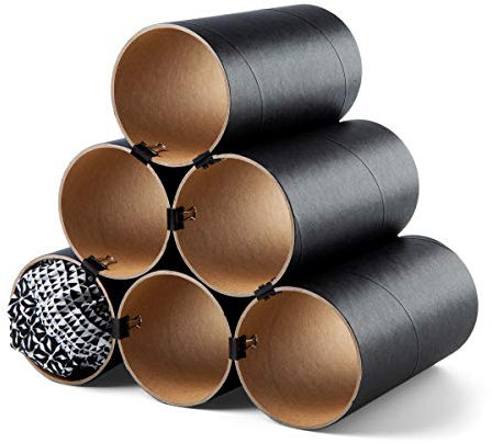 corpus delicti :: Loop – das Flexible Schalregal aus Hartpapier - Ordnungssystem und Organizer für Kleiderschrank und Regal zur Aufbewahrung von Tüchern, Schals (6 Hülsen schwarz) (79.0-6er)