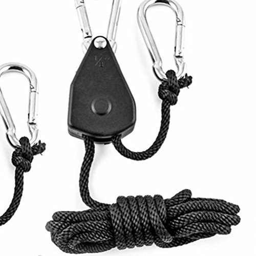 Hemobllo Seil Ratsche mit Haken, Einstellbarer Seilspanner Seil Ratsche, Zubehör für Growzelt Für Tomaten Sanlight Aufhängung Für Sonnensegel Pflanzenlampen 4 Stücke