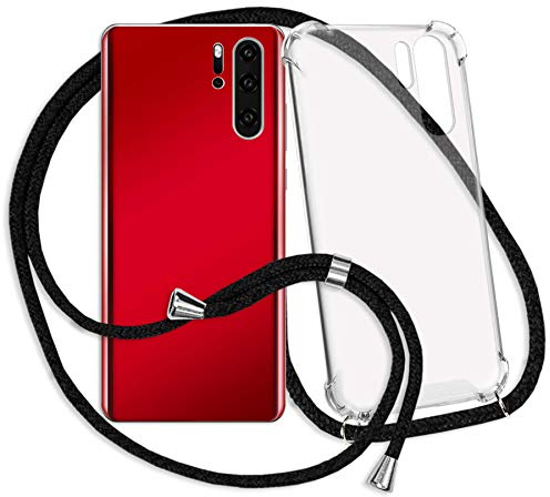 mtb more energy Handykette kompatibel mit Huawei P10 Lite (was-LX1, 5.2'') - schwarz - Smartphone Hülle zum Umhängen - Anti Shock Full TPU Case