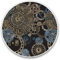 Vinyl-Aufkleber (2 Stück), 7,5 cm – Steampunk-Zahnräder-Muster, Uhrwerk, #24259