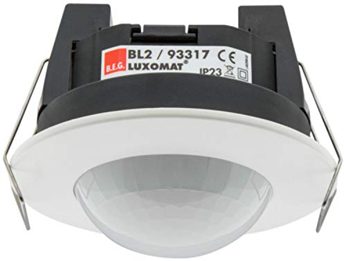 Beg Bruck BL2-FT Détecteur de Mouvement pour Plafond d'intérieur avec Zone de détection à 360°, 8 x 8 x 6,3 cm, Blanc (référence : 93317)