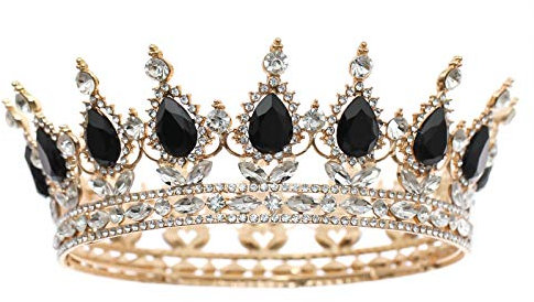 FORSEVEN Königin Krone Strass Hochzeit Kronen und Diademe für Frauen Kostüm Party Haarschmuck Prinzessin Geburtstag Krone Kristall Brautkrone, Einheitsgröße, Legierung, Kristall, Strass, Zink,