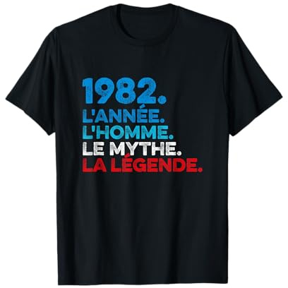 Cadeau Anniversaire Millésime 1982 Année Homme Mythe Légende T-Shirt