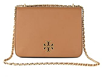 Tory Burch 67290 Brown Britten Large Verstellbare Damen Umhängetasche Leder, bark, Large