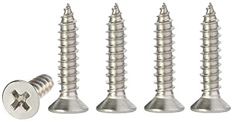 M4 Stainless Steel Self Tapping Screws,100pcs M4 X 20mm Phillips Flat Head Wood Srews DIY Woodworking Screws with Box (M4 X 20mm 100 PCS)