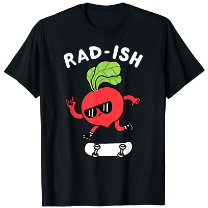 Lustig Rad-ish Rettich Lebensmittel Skateboard T-Shirt