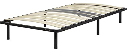 i-flair Metallbett Lattenrost 100x200 cm, Gästebett auf Füßen mit Stauraum, Lattenrahmen Ergo IF28 - für alle Betten geeignet