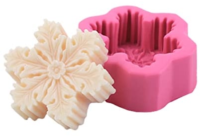Snowflake Candle Molds, Christmas Snowflake Shaped Silicone Moulds Soap Candy Chocolate Fondant Molds Cake Decorating Tools
