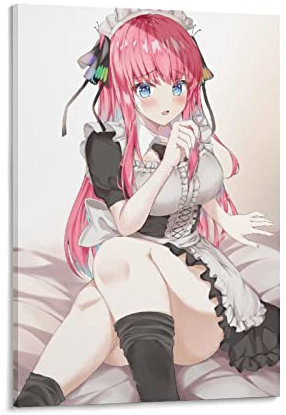 Nakano Nino Anime-Poster 5 Toubun No Hanayome Dienstmädchen-Poster, dekoratives Gemälde, Leinwand, Wandkunst, Wohnzimmer, Schlafzimmer, Gemälde, 20 x 30 cm
