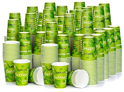 Octopus 1000x Trinkbecher, Bio Grün, Coffee to go Pappbecher, Kaffeebecher mit 180 ml Füllvolumen