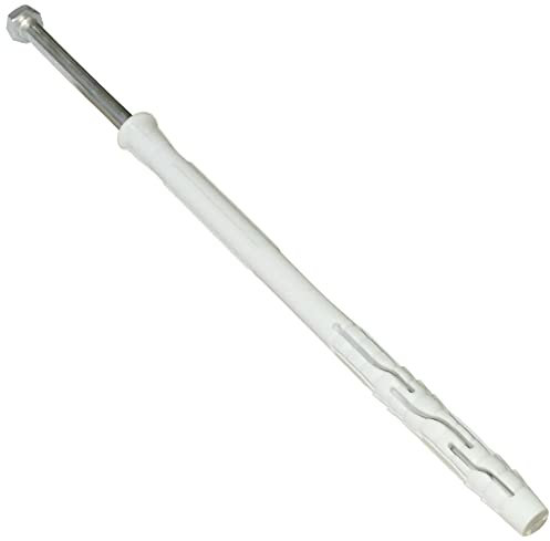 AERZETIX - C57429 - Set di 10 tasselli in plastica a testa fresata con alette Ø8x140mm + 10 viti tirafondi Ø5.5x140mm con impronta 6 lati in acciaio - colore argento