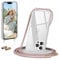 GOODVISH Handykette Kompatibel mit Apple iPhone 13 Pro Max 6,7 Display, Necklace Hülle mit Band Handyhülle für zum Umhängen, Transparent Case mit Schnur Kameraschutz und Bildschirmschutz, Rosé Gold