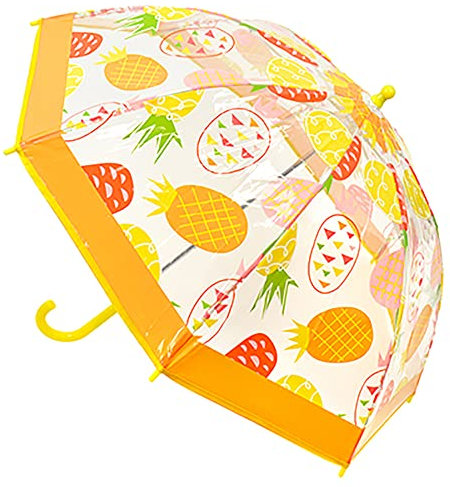 KAV Pineapple Kids Transparent School Umbrella for Boys and Girls - Sweet, Beautiful, Lightweight Design Dome Parasol for Your Child