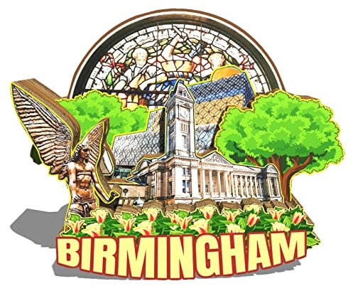Orlybar UK Birmingham England Magnet Fridge Magnet Wooden 3D Landmarks Travel Collectible Souvenirs Decoration Handmade