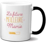 DECOHO - Mug magique personnalisé | Annonce Grossesse - Future Mamie - 33 cl, Céramique - Imprimé en France - Blanc