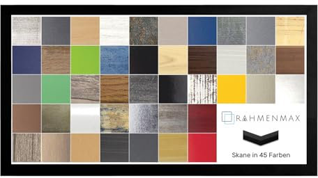 RahmenMax Skane Puzzlerahmen Bilderrahmen Posterrahmen 50x150 cm Schwarz Matt Passgenau Handgefertigt inklusive Antireflex Acryl Verglasung