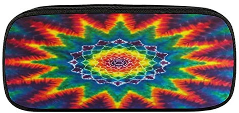 Lawenp Federmäppchen aus PU-Leder mit Mandala-Tie-Dye-Motiv, tragbare Kosmetik-Organizer-Tasche