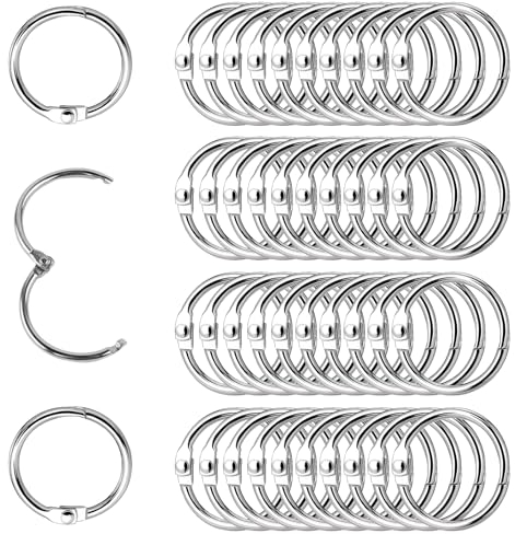 150 Stück Binder Ringe, 25mm Bücher Ringe, Metall Loseblatt Verbinder, Karteikarten Ring Vorhangringe Duschvorhang Ringe für Scrapbook Album Handwerk (Silber)