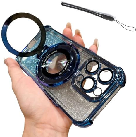 Airbag Anti-Fall for iPhone Case with Invisible Ring Stand, Four Corners Air Cushion Anti Drop Cell Phone Case, Translucent Magnetic for iPhone 15 14 13 12 Pro Max (Color 3,for 15 Pro Max)