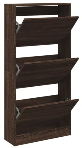 vidaXL Schuhschrank Braun Eichen-Optik 60x21x125,5 cm Holzwerkstoff